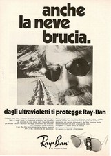 RAY BAN Par BAUSCH & LOMB 1976 Publicité Vintage Lunettes Même La Neige Brûle