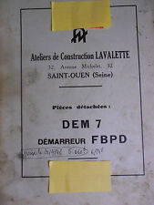 catalogue - manual - Berliet spare parts? DEM . 7 FBPD starter (ref 11