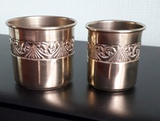 2 PETITS POTS en cuivre jaune