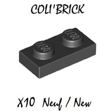 Lego 3023 - 10x Plaque / Plate 1x2 - Noir /  Black - NEUF
