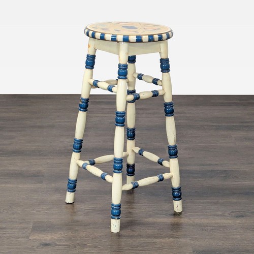 Hand painted stool - hand,