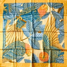Hermes Scarf Carre 90 LES PERROQUETS Parrot Silk 100% Used