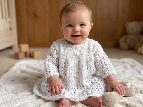 Robe bébé fille coton points