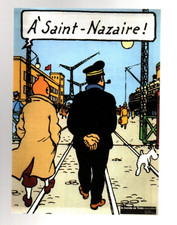 Tintin. Carte postale pastiche. TINTIN A SAINT-NAZAIRE. L' Homme de Rio 2023
