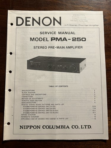 Denon model pma 250 - model, pre