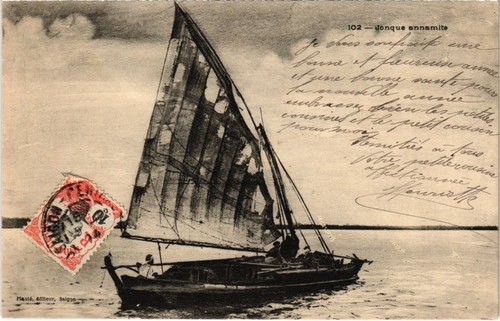 Cpa vietnam jonque - cpa, annamite