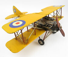 Vintage Sheet Metal Plane Propeller Plane Yellow Biplane Nostalgia Retro Decor