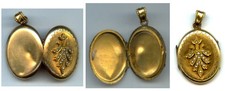 Vintage: GOLD PLATED CASSOLETTE PENDANT with NATURAL FINE BEADS
