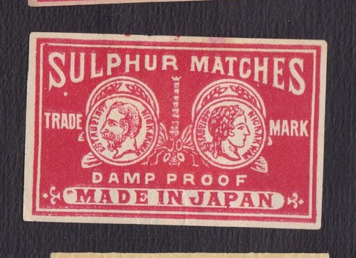 Antique match tags japan - antique,