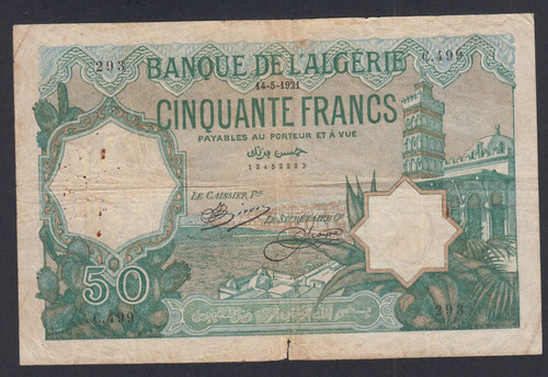 Billet algerie francs - (fr1),