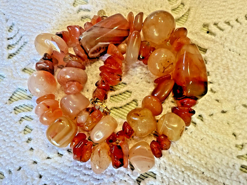 Collier perles pierre - collier,