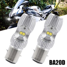 BA20D Ampoules phares LED Blanc Lumière pour Honda CBR-125 ANF-125 Innova 04-06