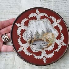 Grande BOITE A Délices FIXE SOUS VERRE XIXè 1840 Confiserie EGLOMISE Box 19thC