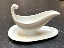 Antique Porcelain Sauce Bowl Lion Head Decor 19th Century