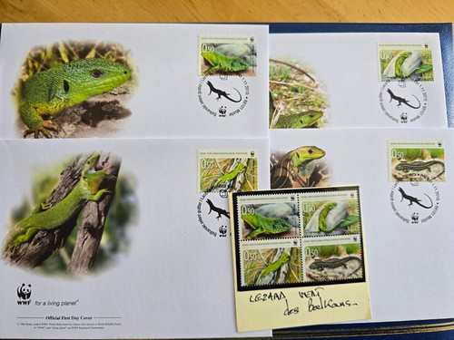 Timbre wwf lézard vert des - wwf,