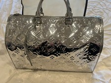-:- LOUIS VUITTON Monogram Miroir Mirror Speedy 35 Silver Handbag Bag Satchel-:-