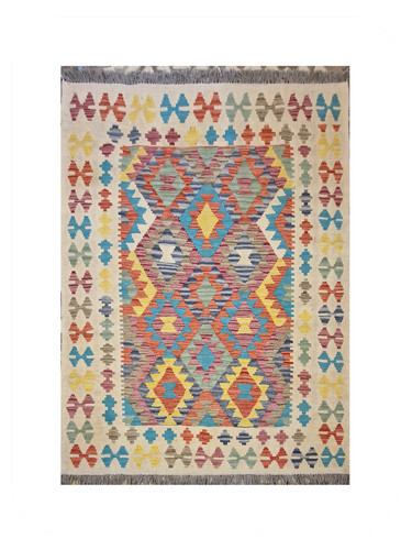 Tapis kilim laine tissé - laine,
