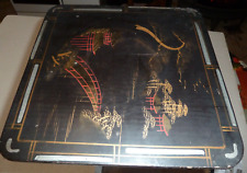 Japanese Black Lacquered Wood Garden Top Tripod Table