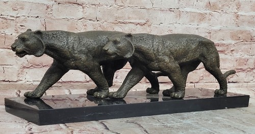 Statue duo panthère - statue, en