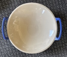 LE CREUSET Blue Cream  Stoneware Mini Wok Dish 28 oz Asian Cuisine 8.5”