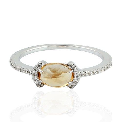 Bague topaze citrine argent - citrine, en