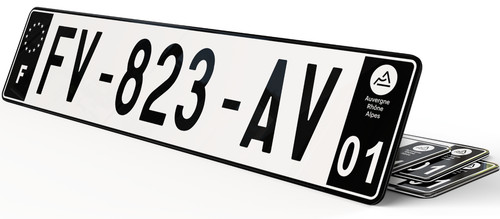 Plaque immatriculation noire - plaque,