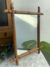 Vintage Wood Imitation Bamboo Rectangular Wall Mirror 39x30.5cm