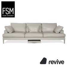 Sofa Couch En Cuir Gris Pierre