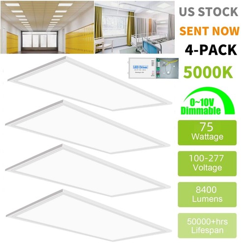 4pack 4x2ft led - 4pack, flat