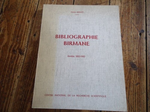 Rare bibliographie birmane - rare,