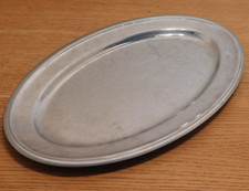 plateau PLAT de service OVALE en métal inox LETANG REMY made in France
