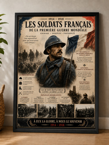 Cadre les soldats - francais, de
