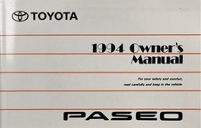 1994 Toyota Paseo Owners Manual User Guide Reference Operator Book