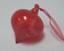 Ancienne Boule de Noel Blown Glass Red Christmas Tier Ornament RARE