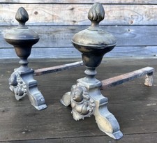 Pair of 18th century Louis XIV Old Chenet Marmouset Chenets