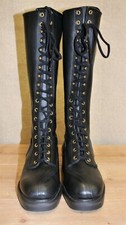 Bottes à lacets moto femme neuves cuir épais noir pointure 37