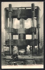 Old postcard Cockerill-Seraing, hydraulic press 