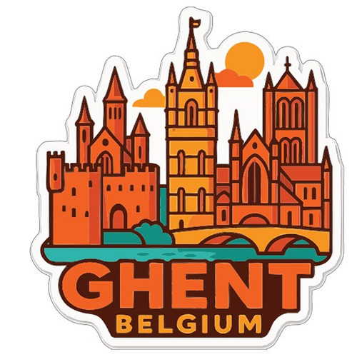 Ghent belgium sticker decal - sticker,
