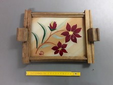 Ancien plateau en bois verre
