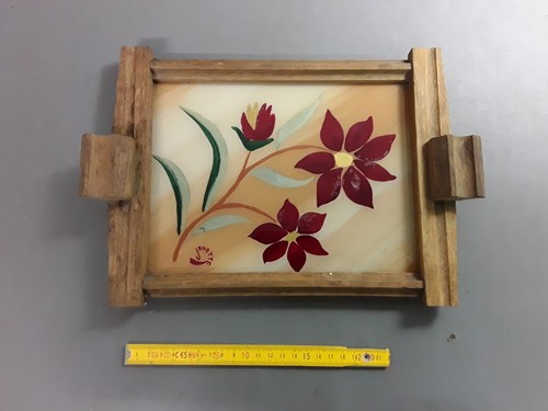 Ancien plateau bois verre - ancien,