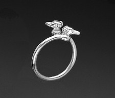 Bague Chien Lévrier WHIPPET / GREYHOUND en 3D  -  Ring WHIPPET / GREYHOUND DOG