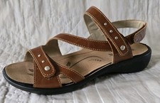ROMIKA Women's Ibiza 70 Leather Sandals Brandy Brown Size 38  7 - 7.5  NEW