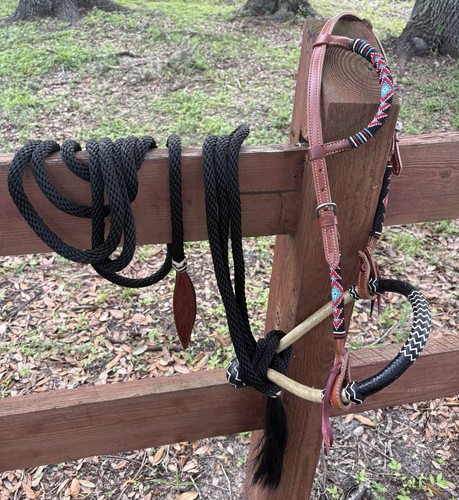 Bitless hackamore rawhide - hackamore,