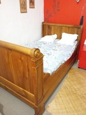 Lit bateau ancien - 2 lits identiques et complets (cadres - sommiers - matelas)