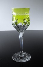 1 ROEMER CRYSTAL GREEN WINE GLASS SIZE BACCARAT OR VAL ST LAMBERT ART
