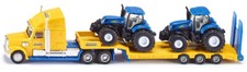 SIKU - Camion 6x4 LKW et remorque porte engins aux couleurs NEW HOLLAND avec ...