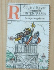 37903 Vignette Publicitaire Eduard Beyer Chemnitz Usine D'Encre Tour De Siège