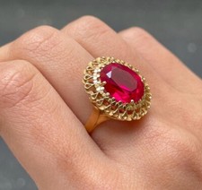 Bague en Or Jaune 18 K / Rubis synthétique / Réf MP2549