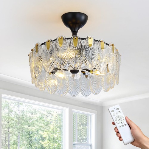 Cristal lustre ventilateur - cristal,
