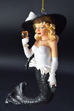 DECEMBER DIAMONDS LADY CHABLIS ORNAMENT 7" TALL MERMAID BIG HAT CHAMPAGNE